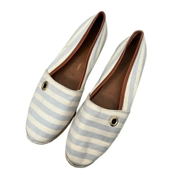 Hunter Adler Blue & White Stripe Espadrille Flats 40 / 9 - Picture 1 of 8